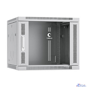 Cabeus SH-05F-9U60/60 Шкаф телекоммуникационный настенный 19" 9U 600x600x501mm (ШхГхВ) дверь стекло, цвет серый (RAL 7035)