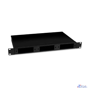 Cabeus FO-CS-19-3FP-BK Кросс бокс оптический 19" 1U на 3 адаптерные панели, цвет черный