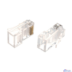 Cablexpert Разъем (коннектор) RJ-45 (8P8C) универсальный кат.5e, контакты 6 микрон, 100шт, пакет (PLUG3UP6/5)