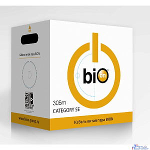 Кабель витая пара Bion BCL-U5448-181 U/UTP, кат.5e, 4x2x0,48 мм AWG 24  медь, одножильный, PVC, для внутренней прокладки, 305м, серый