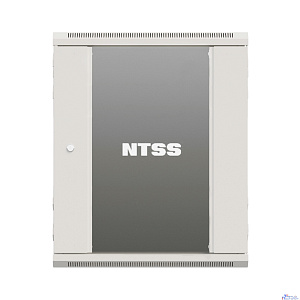 NTSS Шкаф настенный телекоммуникационный NTSS W 18U 600х450х964мм, 2 профиля 19, дверь стеклянная, боковые стенки съемные, задняя стенка, разобранный, серый RAL 7035 NTSS-W18U6045GS