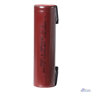 Smartbuy (SBBR-18650-1S2500HP) Аккумулятор высокотоковый с выводами Smartbuy LI18650-2500 mAh (100/400)(1шт. в уп-ке)