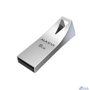 Maxvi USB Drive 8GB MK2 metallic silver, монолит, металл, USB 2.0
