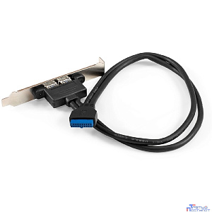 Exegate EX298295RUS Планка портов в корпус 2xUSB3.0 ExeGate BrctUSB3-2A (USB 3.0 20pin (IDC 20pin F) --> 2x USB 3.0 Af, кабель 20см)