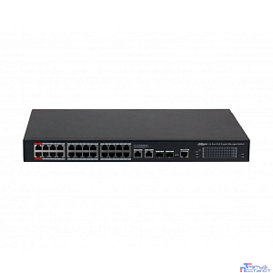 DAHUA DH-S4228-24GT-360 28-портовый гигабитный управляемый коммутатор с PoE, уровень L2, 26xRJ45 1Gb, 2xSFP 1Gb, суммарно 360Вт, коммутация 56 Гбит/с, MAC-таблица 8К