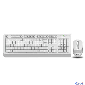 Комплект (клавиатура+мышь) A4TECH Fstyler FG1010S, USB, беспроводной, белый [fg1010s white]