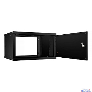 Cabeus WSC-05D-6U55/45m-BK Шкаф телекоммуникационный настенный 19" 6U, серия LIGHT разборный, дверь металл, цвет черный