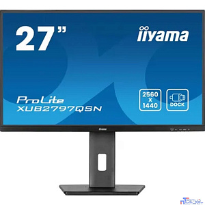 LCD IIYAMA 27" XUB2797QSN-B2 черный {IPS 2560x1440 100Hz 1ms 300cd HDMI DisplayPort(in+out) USB3.2 USB-C3.2(65W) USB-C3.2(15W) RJ-45 2x2W HAS Pivot}