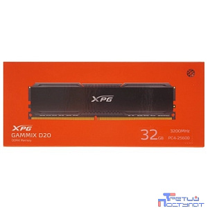 A-data DDR4 32GB DDR4 UDIMM, XPG GAMMIX D20, 3200MHz CL16-20-20, 1.35V, AX4U320032G16A-CBK20