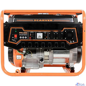 Генератор CARVER PPG- 6500 бензин [01.020.00018] { (LT-188F, 5,0/5,5кВт, 220В, бак 25л, обмотка медь)(6шт/пал) }