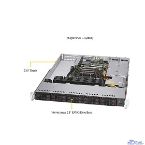 Supermicro AS-1114S-WTRT Серверная платформа Supermicro A+ Server 1U Single AMD EPYC™ 7002 Series Processor (8 DIMM DDR4, 10 Hot-swap 2.5" SATA3, 2x 10GBase-T, 2x 500W )