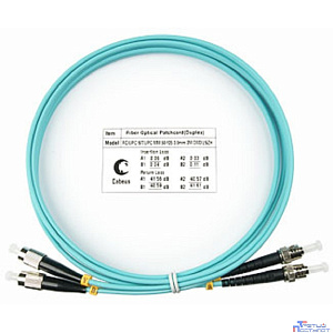 Cabeus FOP-50-FC-ST-2m Шнур оптический duplex FC-ST 50/125 mm OM3 2м LSZH