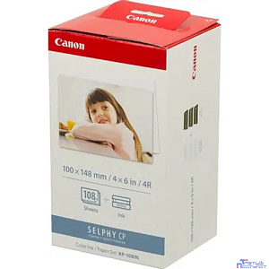 Canon KP-108IN Набор картриджей и бумаги на 108 листов для Canon Selphy CP-100/200/220/300/330/400/500/600/510/710. (Комплект из трёх KP-36IP. 108 стр.)