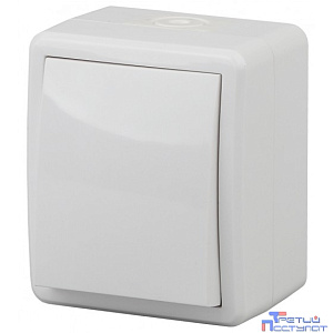 Эра Б0020671 11-1402-01 Выключатель с подсветкой IP54, 10АХ-250В, ОУ, Эра Эксперт, белый