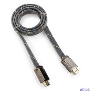 Кабель HDMI Cablexpert, серия Platinum, 1,8 м, v2.0, M/M, плоский, позол.разъемы, металлический корпус, нейлоновая оплетка, блистер (CC-P-HDMI04-1.8M)
