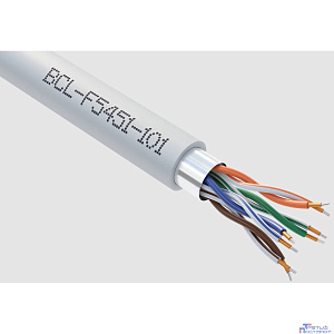 Кабель витая пара Bion BCL-F5451-101 F/UTP, кат.5e, 4x2x0,51мм AWG 24, CCA, одножильный, PVC, для внутренней прокладки, 305м, серый
