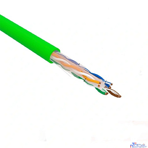Rexant (01-0071) Кабель витая пара U/UTP, CAT 6, нг(А)-LSLTx, 4х2х0,575мм, 23AWG, INDOOR, SOLID, зеленый, 305м