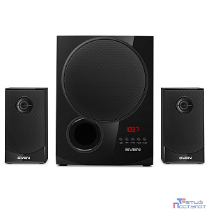 SVEN MS-2080, чёрный {акустическая система 2.1, мощность (RMS):40Вт + 2x15 Вт, FM-тюнер, USB/SD, дисплей, пульт ДУ, Bluetooth}