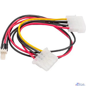 Cablexpert Кабель-разветвитель питания Molex Molex 4pin(M)/Molex 4pin(F)+FAN 3pin,12V,медь,15 см,пак (CC-PSU-5)