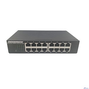 NEOMAX неуправляемый коммутатор NMS-116P-100-S, 16 портов 100 Mbps, металл desktop