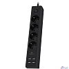 Cablexpert Сетевой фильтр Exnovo EXN-4-U4-B-2 (4р, 16А, 4 х USB, 3.4A, 2м, ур.защиты 4+) черный, коробка {22560}