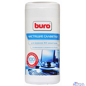 Туба с чистящими салфетками Buro BU-Ascreen для экранов мониторов/плазменных/ЖК телевизоров/ноутбуков туба 100шт [483759]