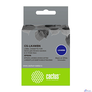 Картридж ленточный Cactus CS-LK4WBN черный для Epson LW300/LW400/LW700/LW600P/LW1000P