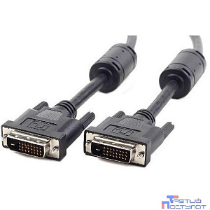 Кабель DVI-D dual link Cablexpert CC-DVI2L-BK-10, 25M/25M, 3.0м, CCS, черный, экран, феррит.кольца,