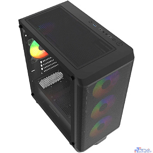 Powercase Mistral Micro EM22, Tempered Glass, 4x120mm FRGB fan, чёрный, mATX (CMMEM22B-L4)