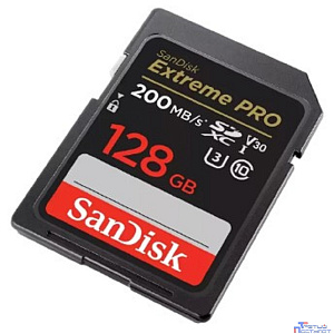 SecureDigital 128GB SanDisk SDXC Extreme Pro UHS-I Class 3 (U3) V30 200/140 MB/s <SDSDXXD-128G-GN4IN>