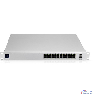 UBIQUITI USW-Pro-24-POE PoE-коммутатор в стойку, 24х 1G RJ45, 2х 10G SFP+, раздача 400 Вт