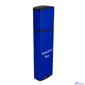 Maxvi USB Drive 16GB MP2 blue, монолит с колпачком, ABS пластик + металл, USB 2.0