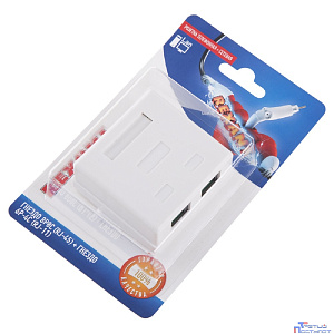 Rexant (06-0106-C) Розетка телефонная + сетевая LAN, на стену, (гнездо 8Р8С (RJ-45) + гнездо 6Р4С (RJ-11))