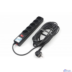 PowerCube Фильтр-удлинитель 10.0м, 5 розеток,10А (SPG5-10M), черный графит
