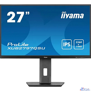 LCD IIYAMA 27" XUB2797QSU-B1 черный {IPS 2560x1440 100Hz 1ms 250cd 2xHDMI2.0 DisplayPort 2xUSB3.2 2x2W HAS Pivot}
