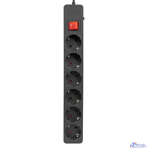 Filum Сетевой фильтр FL-SP6-1.8M-16, 4000 Вт., 6 розеток, защитные шторки, шнур 1.8 м., черный {00-01099764}