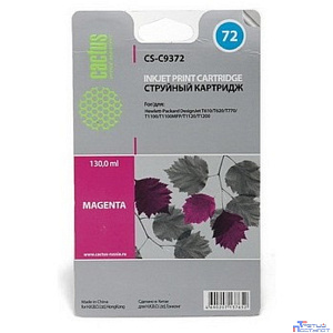 Картридж струйный Cactus CS-C9372 фото пурпурный для HP DJ T610/T620/T770/T1100/T1100/T1120/T1200 (1