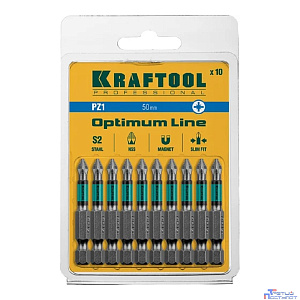 Набор бит Kraftool 26124-1-50-10,  шестигранный (1/4HEX - E),  10шт