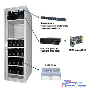 Бастион Комплекс бесперебойного питания SKAT-UPS 3000 SNMP 220В 620x660x2030mm On-Line, МПТ (467)