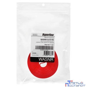 Hyperline WASNR-5x16-RD Лента (липучка) в рулоне, ширина 16 мм, длина 5 м, красная