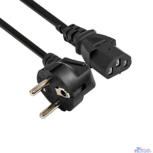 Exegate EX295578RUS Кабель питания ExeGate Power PC-3P (Евровилка угловая Schuko->C13, VDE-250V-3*1.5mm2, медь, черный, 10A, 3м)