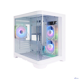 1STPLAYER UVIEW UV5 ARGB White / mATX / 3x120mm ARGB fans / UV5-WH-2FC7R-W-1FC7-W