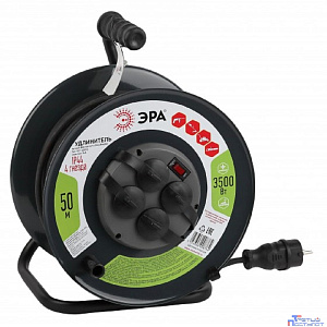 ЭРА Б0046804 Удлинитель силовой RMx-4es-3x1.5-50m-IP44(KG) на м. катушке c/з 4 гн 50м КГ 3х1.5