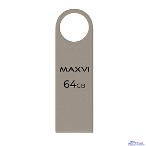 Maxvi USB Drive 64GB MK metallic silver, монолит, металл, USB 2.0