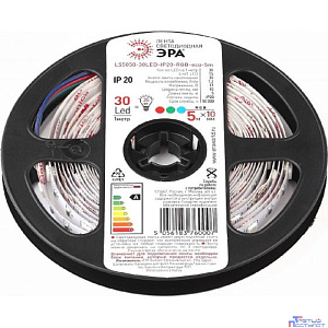 ЭРА Б0035602 Светодиодная лента LS5050 -7,2-30-12-RGB-IP20-1 year-5m