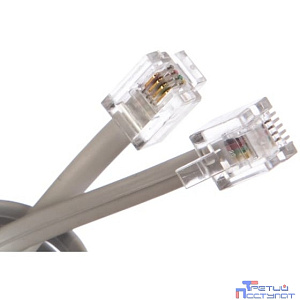 Cablexpert TC6P4C-2M Кабель.телефонный аппарат-розетка 2 м белый