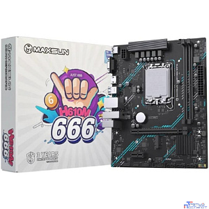 MAXSUN MS-H610M 666 WIFI6 (Socket 1700, mATX, 2*DDR4, VGA/HDMI, 4*SATA3, 1*M.2, 1*PCIEx16/1*PCIEx1, 3*USB2.0, 2*USB 3.2 Gen1, LAN 1*1G, Bluetooth,  Wi-Fi 802.11ax, RTL)