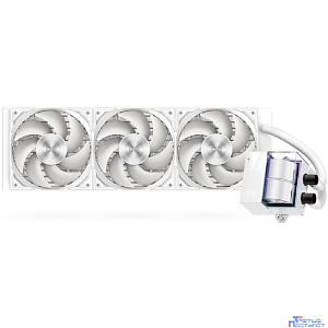 Система охлаждения/ PCCooler DS360 WH (310W, 360mm, LED temp., White, ARGB Pump/ Fans: 3x120mm, 86.73CFM, 28dBA, 2200RPM/ Pump height 67mm, 28dBA, 3200RPM, Rad thickness 27mm/ S: 1851, 1700, 1200, 20X