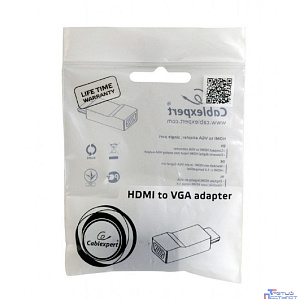 Gembird Переходник HDMI-VGA Cablexpert A-HDMI-VGA-001, 19M/15F