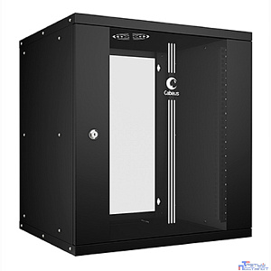 Cabeus WSC-05D-12U55/45-BK Шкаф телекоммуникационный настенный 19" 12U, серия LIGHT разборный, дверь стекло, цвет черный